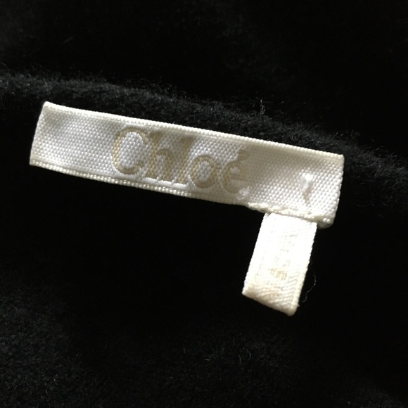 CHLOE Black 100% Cashmere Scarf Wrap Neck Sweater S - Picture 6 of 8